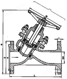 直流式柱塞阀U45 UJ45结构示意图